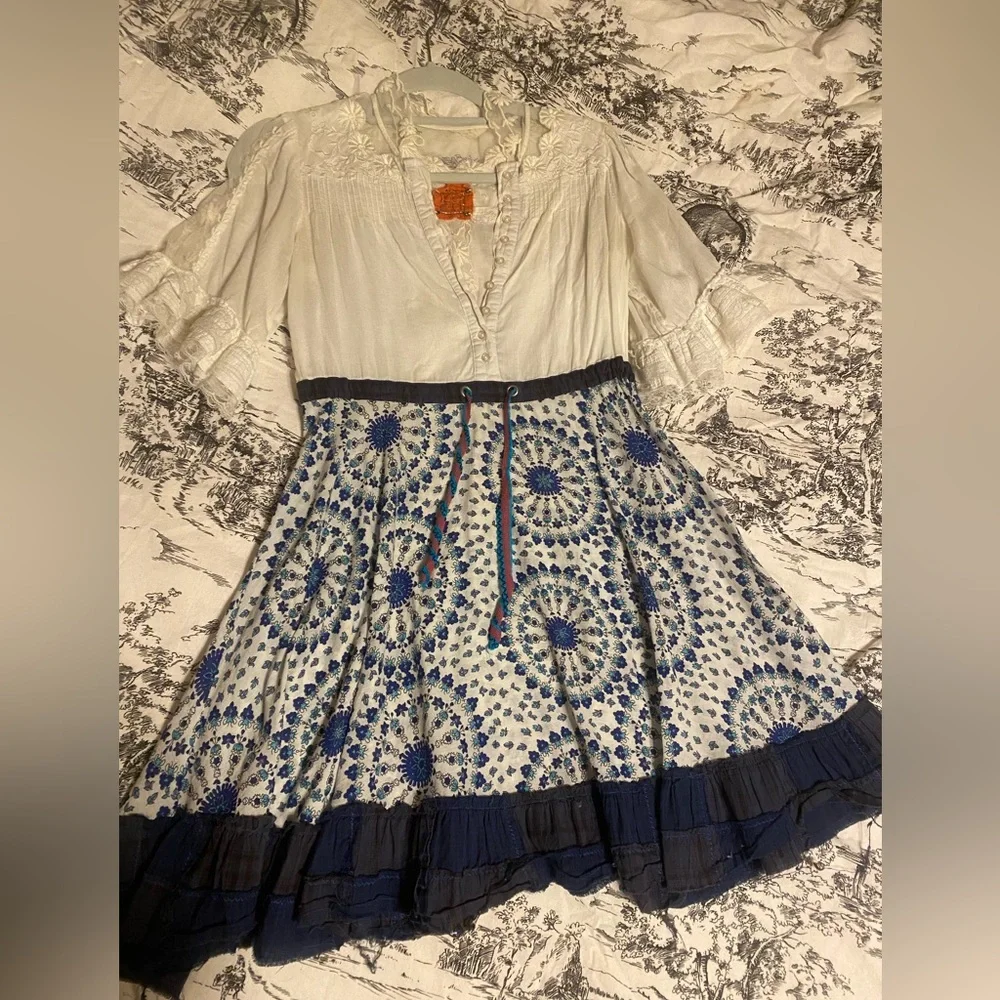 Free People Radial Print Peasant Dress - Picture 4 of 5